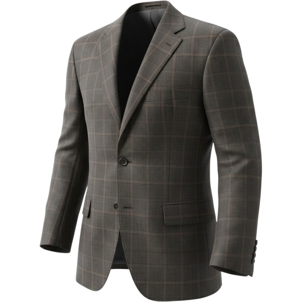 Jack Victor 42R Brown Plaid Wool Sport Coat Blazer Valutowood SPJ BC53